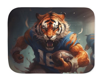 Tiger Spirit, Football,  Sherpa Blanket, Two Colors