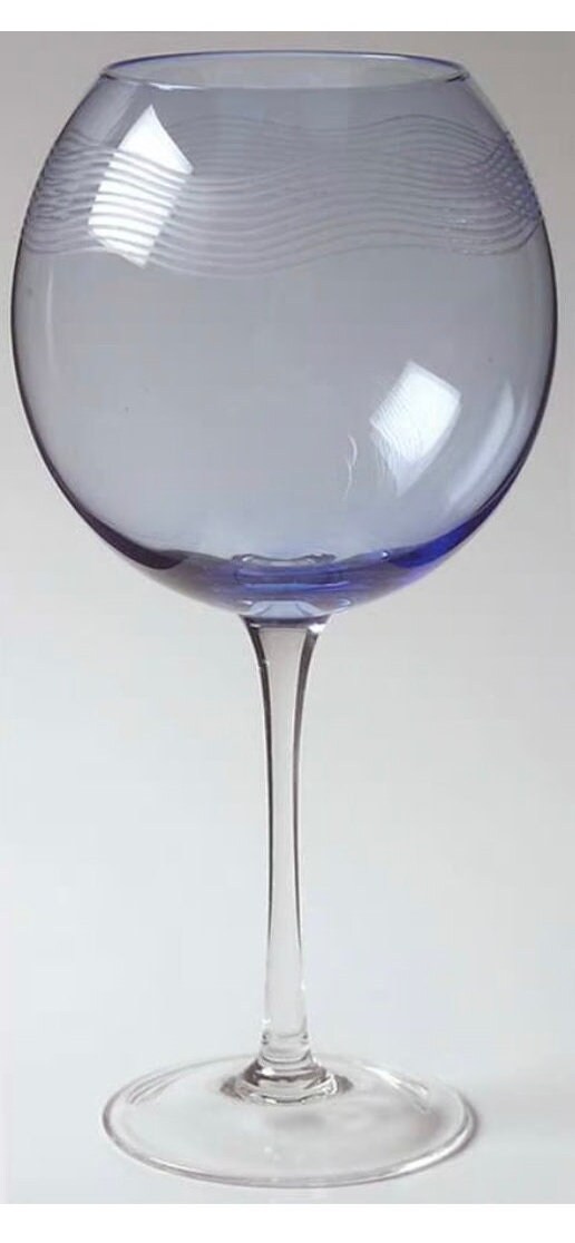 Mikasa Cheers Balloon Wine Glasses One Mikasa Cheers Balloon Wine Goblet / Glass Etched Lines Oz