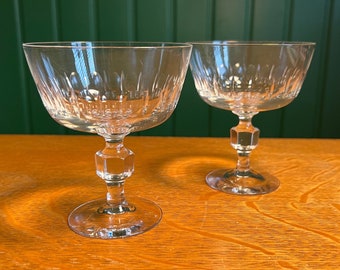 Orrefors Melody Champagne / High Sorbet Crystal Glasses (2)