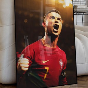 Póster de Cristiano Ronaldo, Portugalia, tamaño A2, descarga digital, regalo del padre, kartel, cuadro, fútbol, pared, R7