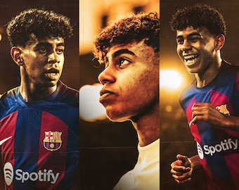Pósters de Lamine Yamal FCBarcelona, fútbol fan, Pósters, Cartel de fútbol, Regalo del padre, Regalo hijo adolescente, Barça.