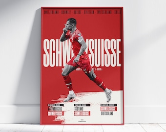 Switzerland Football Poster, EURO 2024, Granit Xhaka, Nati (Digital Download)