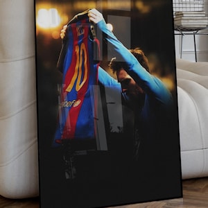Cartel emblématique de Leo Messi jugeant le Barça et el Bernabéu, poste tamaño A2, alta calidad, regalo especial, football, cuadro, Barcelone.