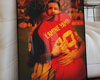Affiche de Leo Messi (Argentine), Affiche de Lamine Yamal (Espagne), Illustrations de football emblématiques (Téléchargement numérique A2)
