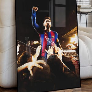 Iconische kartel van Leo Messi en El Barça, poster tamaño A2, alta calidad, Messi poster, Messi-regalo, Messias, Messi arte de pared