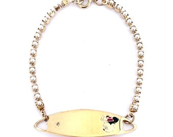 Vintage Disney MICKEY & Co. Van Dell Pulsera de identificación de Minnie Mouse para niños con encanto EE. UU.