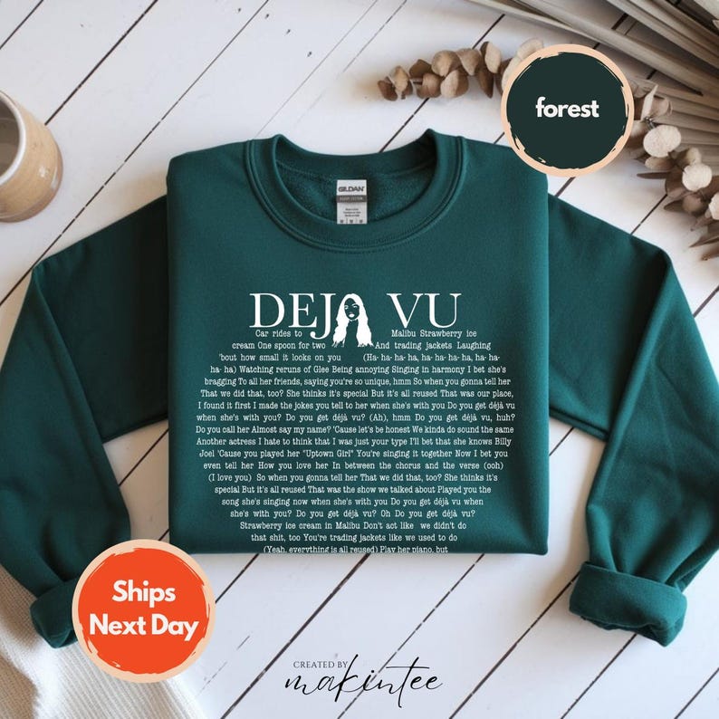 Deja Vu Lyrics Hoodie - Olivia Rodrigo Soft Casual Sweatshirt bild 2