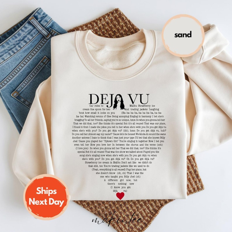 Deja Vu Lyrics Hoodie - Olivia Rodrigo Soft Casual Sweatshirt bild 3