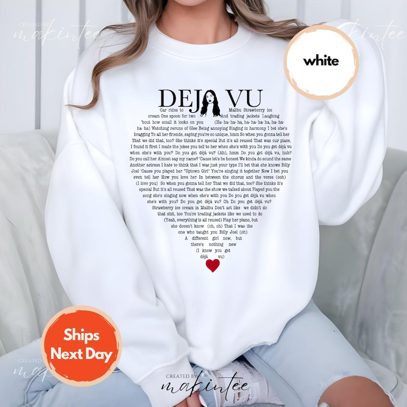 Deja Vu Lyrics Hoodie - Olivia Rodrigo Soft Casual Sweatshirt bild 1