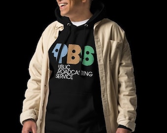 Felpa con cappuccio unisex - PBS - Morbida e confortevole - Abbigliamento retrò e vintage - Programma televisivo - Servizio di trasmissione pubblica