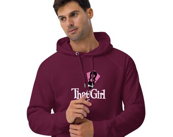 That Girl - Felpa con cappuccio raglan ecologica nera unisex