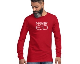 Maglietta unisex a maniche lunghe - Divertimento retrò! Un cavallo è un cavallo, ovviamente - Grafica unisex Mr. Ed -