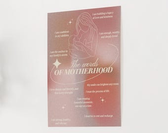 Mother's Day Affirmations Poster, Empowering Motherhood Art, Mother's Day Printable (Digital Download)
