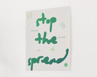 Stop The Spread, Public Health Poster, Public Health Art DIGITAL DOWNLOAD