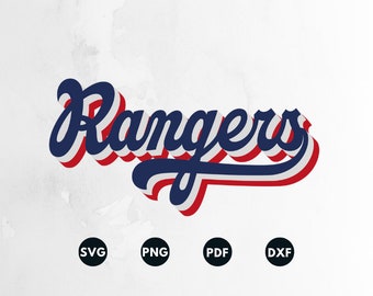 Rangers Svg, Modello Rangers, Stencil Rangers, Regali di baseball, Adesivo Svg, Ornamento Rangers Svg,