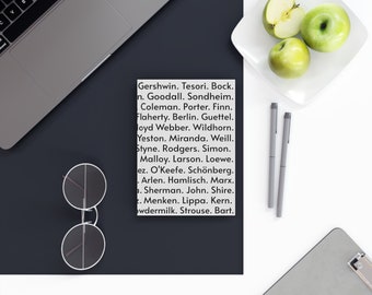 Musical Theatre Composers Hard Backed Journal