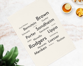 Musical Theatre Composers Cotton Tea Towel 2