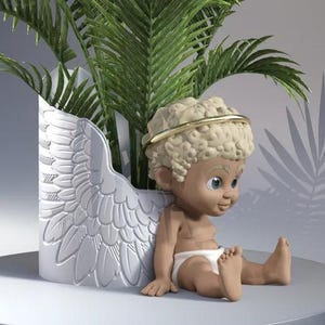 Baby Angel Planter -3d printable flower pot -Stl files-Obj files