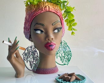 Afro Queen Vase/Incense Holder/Planter -STL file-Digital File