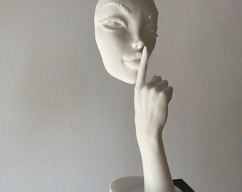 Shhh… Escultura de rostro femenino - Imprimible en 3D - Archivo Stl