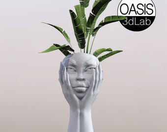 Face Pot -Stl file-No supports-print in place