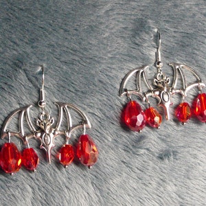 Bloody Vampire Bat Earrings