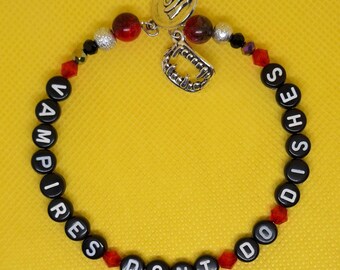 Vampires Don&#39;t Do Dishes Beaded Charm Bracelet | What We Do in the Shadows Jewelry