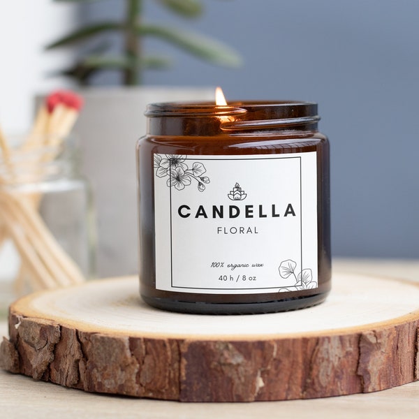 Product Label Template Candle Label Template Candle Product Template Design Candle Label Design Editable Product Label Template - Candella