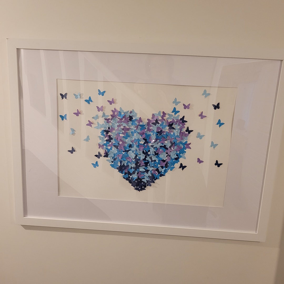 Butterfly Heart Wall Art Etsy