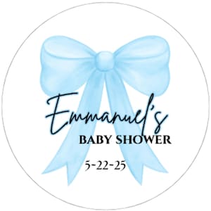 Blue Bow Edible Images | Baby Boy Toppers | Baby Shower Image | Cupcake Toppers | 1&quot; 2&quot; Baby Shower Edible Images | Custom Baby Shower Image