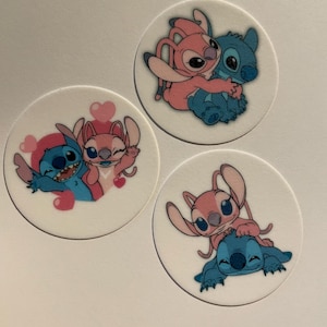 Stitch & Angel Edible Images Oreo Toppers Cupcake Toppers Oreo Toppers 1&quot; 2&quot; |