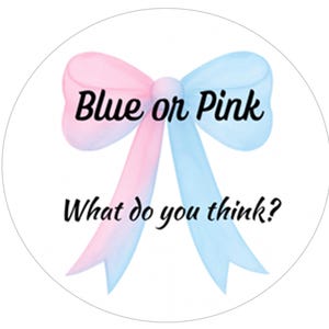 Gender Reveal Edible Images | Baby Shower Edible Image | Custom Baby Cookie Image | Blue Ribbin Pink Ribbon |
