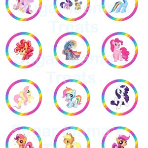 My Little Pony Edible Images | Oreo Toppers | Cupcake Toppers | Rice krispy toppers |