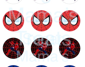 Spider Hero Edible Images Spiderhero Treat Toppers Cupcake Oreo Toppers 1" 2" Super Hero Toppers Icing Sheets |