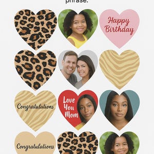 Heart Shaped Edible Images | 2&quot; | ANY THEME | Custom Images | Edible Cupcake Toppers | Cookie Toppers 2&quot;
