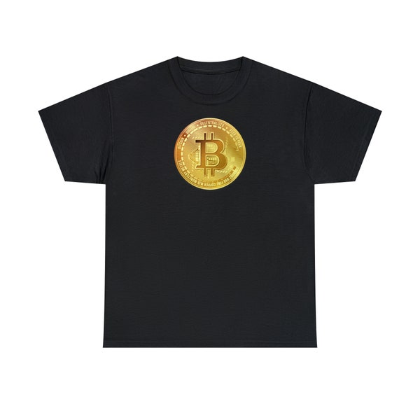 T-Shirt "Bitcoin" OR, col rond, qualité supérieure, Unisexe