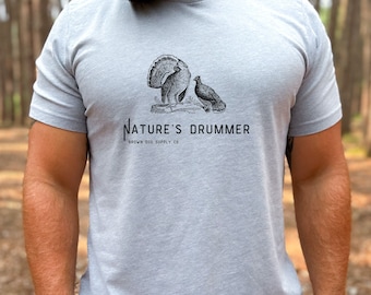 Nature's Drummer Ruffed Grouse Shirt,  Grouse Hunter Gift, Upland Bird Hunting Shirt, Present for Bird Hunter