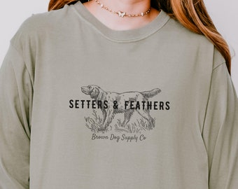 Hunting Dog Setter Shirt, Comfort Colors Long Sleeve Shirt, Gift for Upland Hunter, Grouse Hunting, Bird dog tee