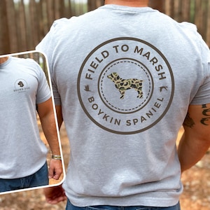 Boykin Spaniel Shirt for Bird Hunter, Field to Marsh upland and duck hunting shirt