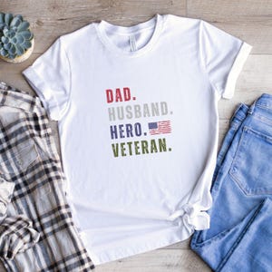 Veteran Dad Shirt, Military shirt for husband, USMC shirt, Army Dad, Patriotic Tee, USA Flag Shirt bild 4