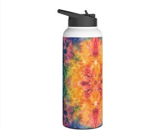 Gourde en acier inoxydable tie-dye Dream avec couvercle à visser et double paroi isolante sous vide