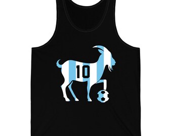 GOAT 10 Top for Men Women Kids  Goat Playing Football Funny Soccer Tank Top