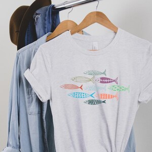 Sardine T-Shirt | Trendy Coastal Aesthetic Tee | Nautical Fish Shirt for Beachy Vibes, Sailing Gifts, and Mermaidcore Style