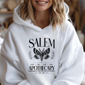 Salem Apothecary Halloween Hoodie | Vintage Style Witch Sweatshirt | Spooky Season Girls Trip Hoodie |  Salem 1692  Witch Shirt