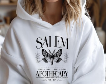 Salem Apothecary Halloween Hoodie: Vintage Witch Sweatshirt