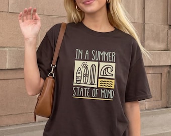 Summer State of Mind Shirt | Coastal Living Beach Vibes Tee | Ocean Lover Summer Shirt | Vacation Gift