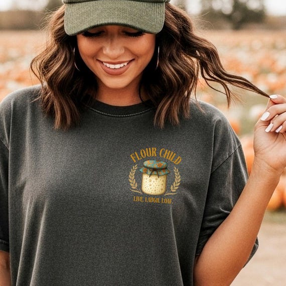 Flour Child Sourdough Shirt - Live Laugh Loaf  | Homestead Baking T-Shirt | Comfort Colors Bread Baker Tshirt | Gift for Bread Lovers