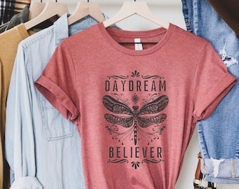 Daydream Believer Dragonfly Shirt: Boho Cottagecore Nature Tee