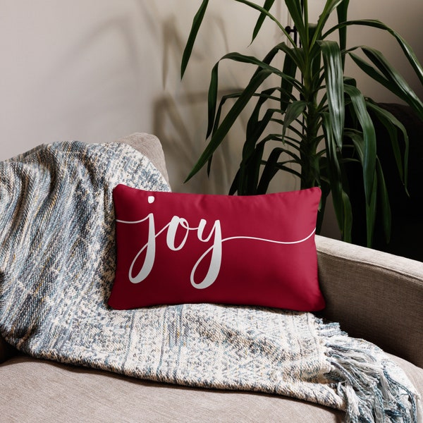 Joy Christmas Throw Pillow | Merry Christmas Throw Pillow | Holiday Accent Pillow | Holiday Home Decor