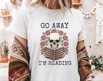 Bookworm Comfort Colors Tee: "Go Away I'm Reading" Bookish Shirt